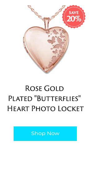 Rose Gold Butterflies Locket