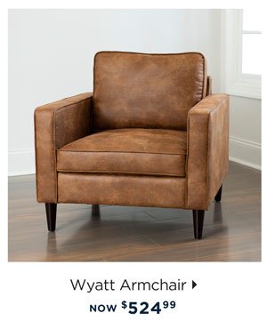 Brown Faux Leather Wyatt Armchair