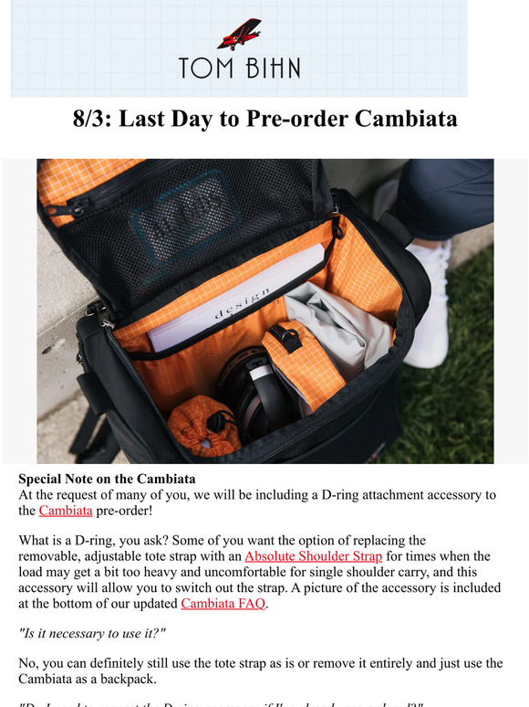 Tom Bihn It was the summer of Zest 🎶🍊 Milled