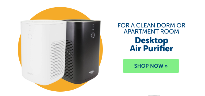 For a clean dorm room, click to shop our Desktop Air Purifier.