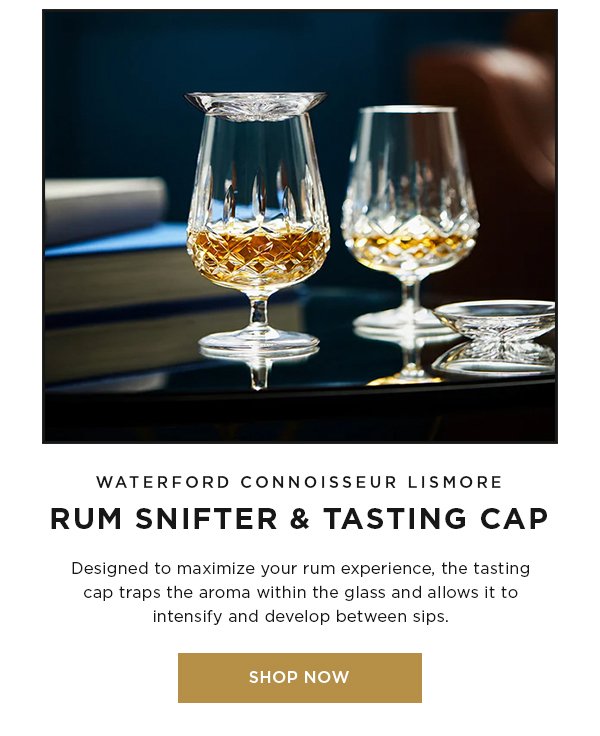 WATERFORD CONNOISSEUR LISMORE RUM SNIFTER & TASTING CAP