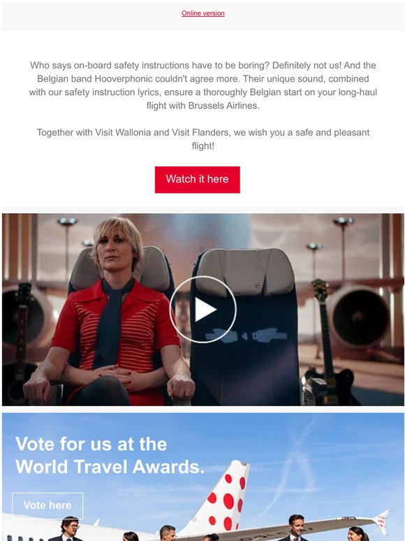 Hooverphonic & Brussels Airlines welcome you on board.