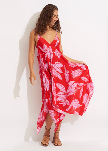 Fleur De Bloom Scarf Dress - Chilli