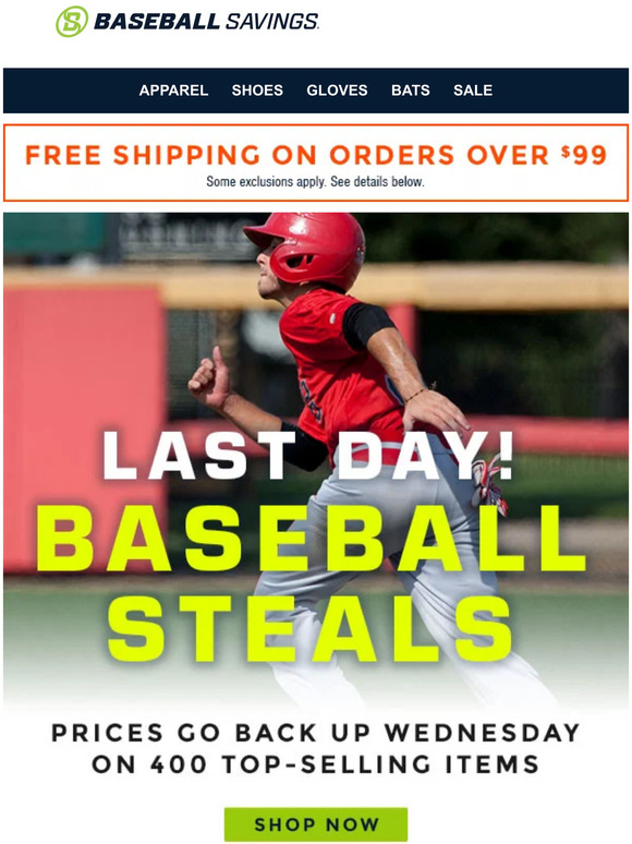 Baseball Savings Last Day For 400 Baseball Steals! Milled