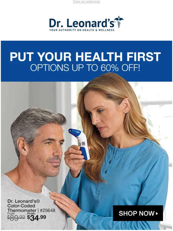 Dr. Leonard's Put Your Health First options up to 65 off! Milled