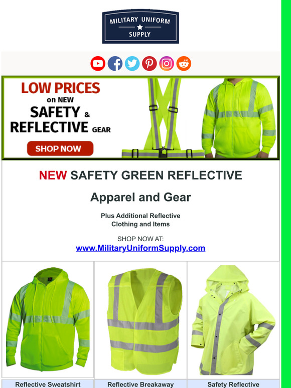 NEW Safety Green Clothing and Reflective Gear - Be Safe and Be Seen!