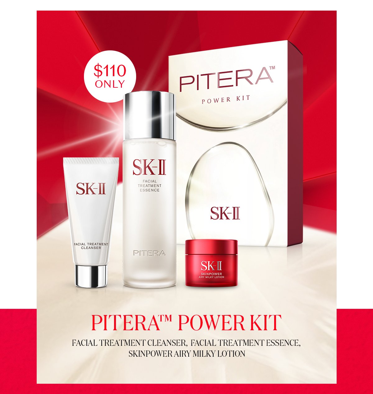 The PITERA™ Power Kit has all you need to supercharge your skin to Crystal Clear.