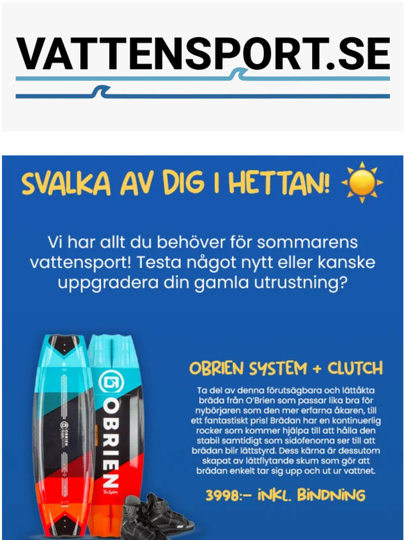 Vi har allt du behöver för en kul sommar på vattnet! 30-50% rea! ☀⚡
