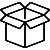 Black outline in shape of delivery package.