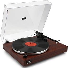 ANGELS HORN H003-OR Bluetooth Turntable Vinyl Record Player (Red Brown)