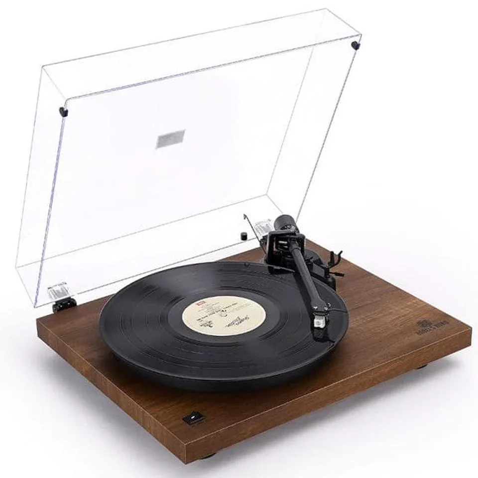 ANGELS HORN H002BT-OR Bluetooth Turntable Vinyl Record Player (Walnut)