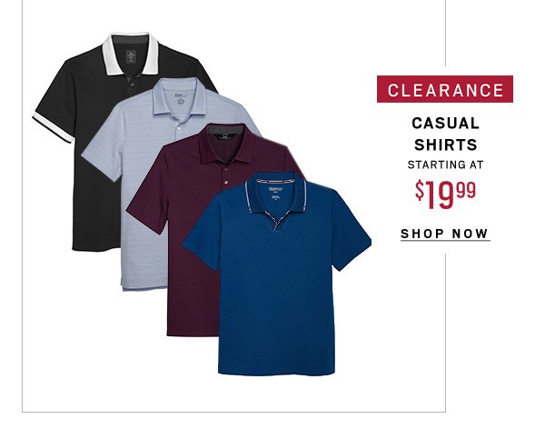 Clearance Casual Shirts Starting at 19.99 Shop Now