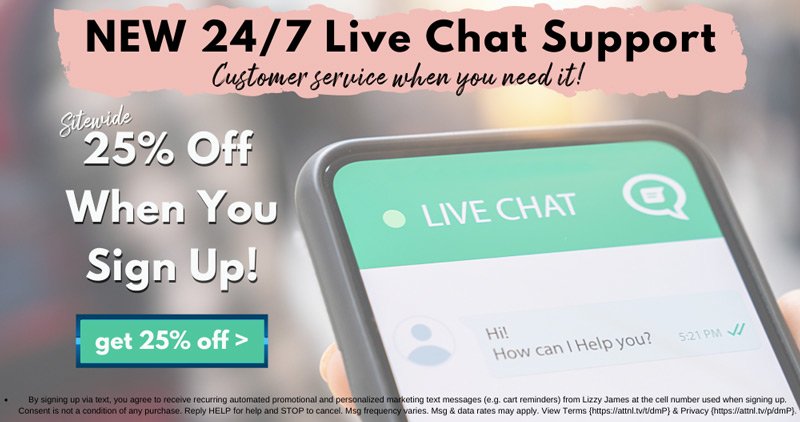 25% off code when you sign up for live chat support