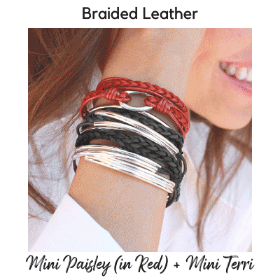 braided leather bracelets collection
