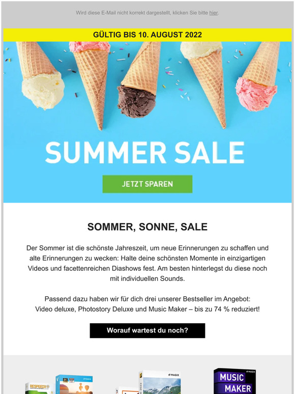 SUMMER SALE – Bestseller bis zu 74 % reduziert!