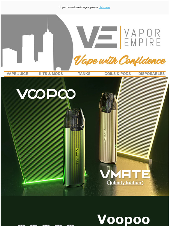 Vapor Empire: 🌟NEW: Voopoo VMate Infinity Kit🌟 | Milled