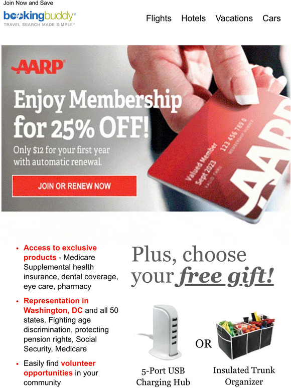 Booking Buddy August Offer from AARP Milled