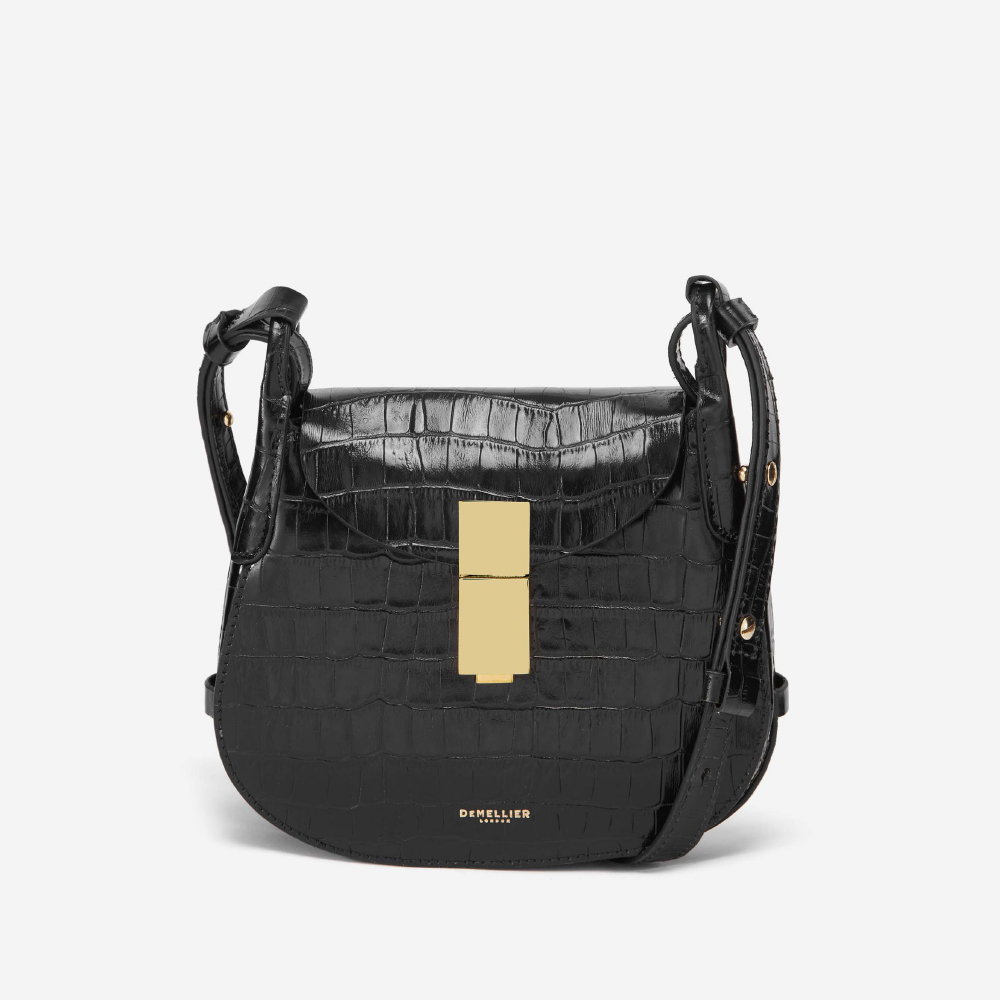 the mini lausanne in black croc