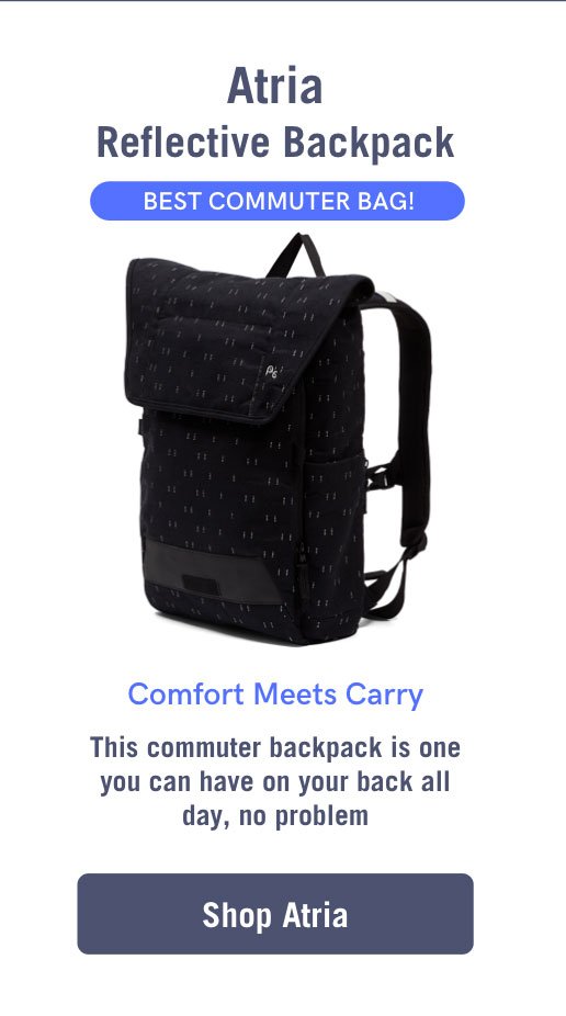 Atria Reflective Backpack. Best Commuter Bag! Comfort Meets Carry. This commuter backpack is one you can have on your back all day, no problem