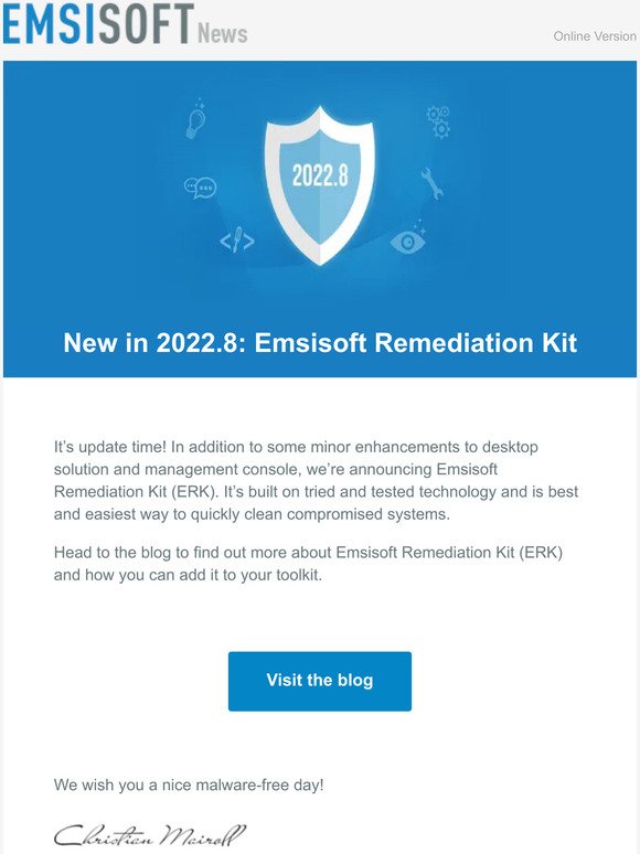 New in 2022.8: Emsisoft Remediation Kit