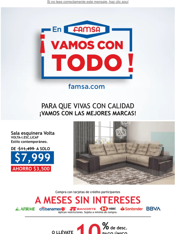 Famsa - Promociones Relámpago / Sólo HOY hasta 30% de descuento en  artículos seleccionados del hogar como: Salas,aires acondicionados y más -  LiquidaZona