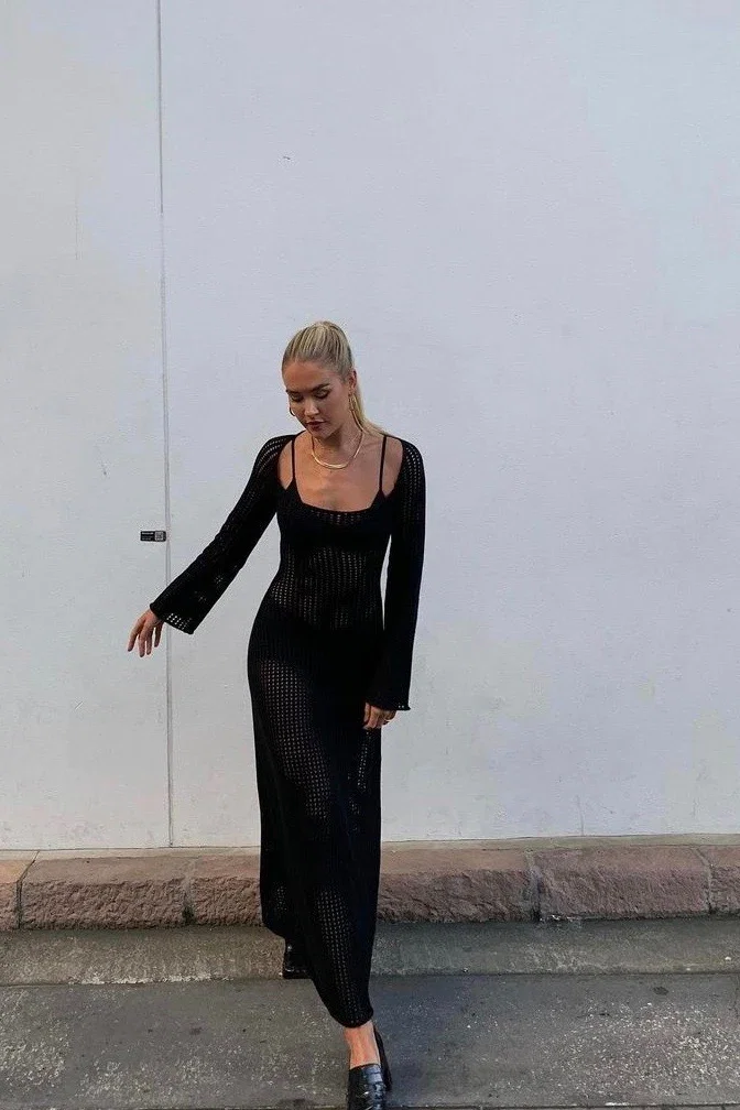 vrg grl work of art crochet maxi dress VRG GRL Work Of Art Crochet Maxi Dress // Natural