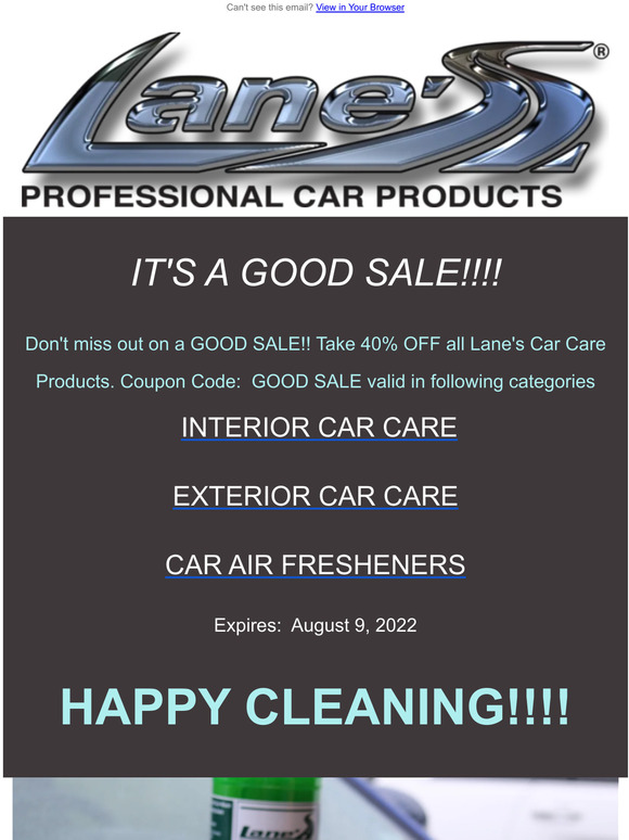 Don't Miss 40% Off Lane's Car Products Good Sale