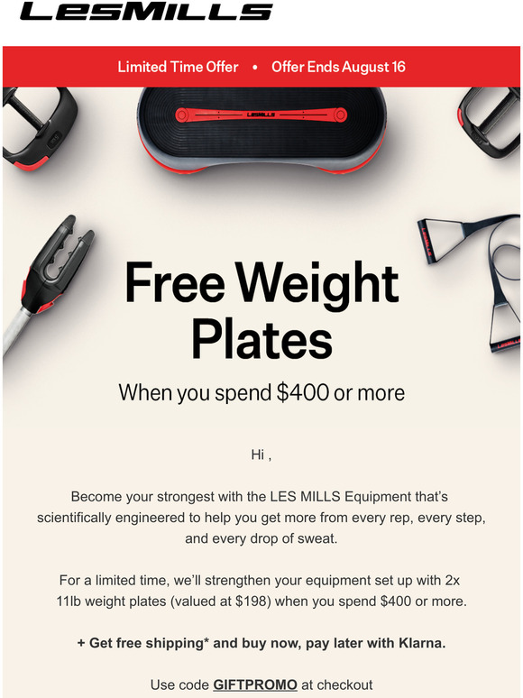Les Mills Equipment Bonus gift Strengthen your equipment setup 🎁 Milled