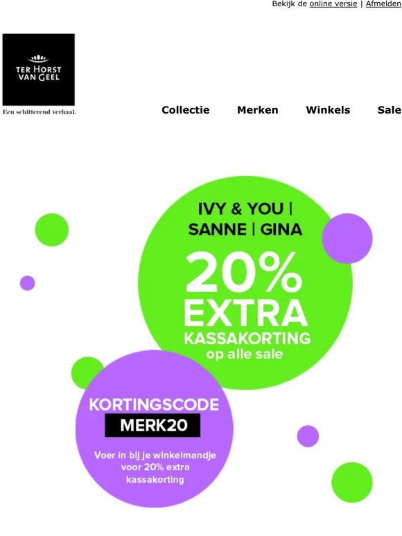 🙌 20% extra kassakorting op IVY & YOU, Sanne en Gina