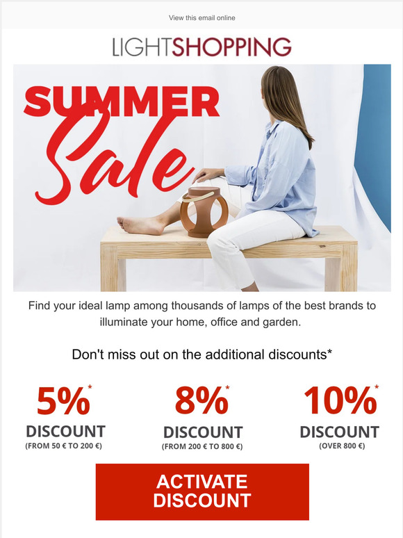 Summer sale!  Up to –10% on the entire catalog.  ⏰