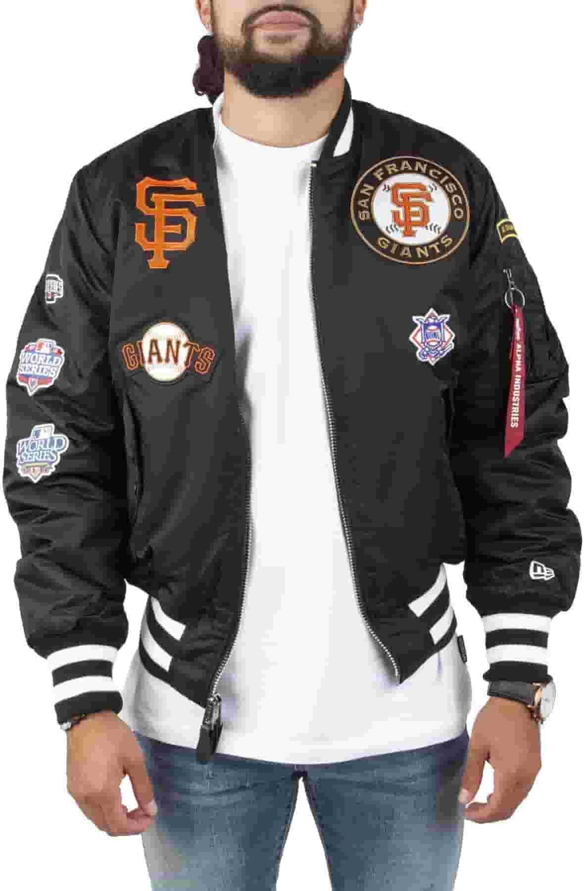 New Era Caps Padres Reversible Alpha Bomber Jacket Black