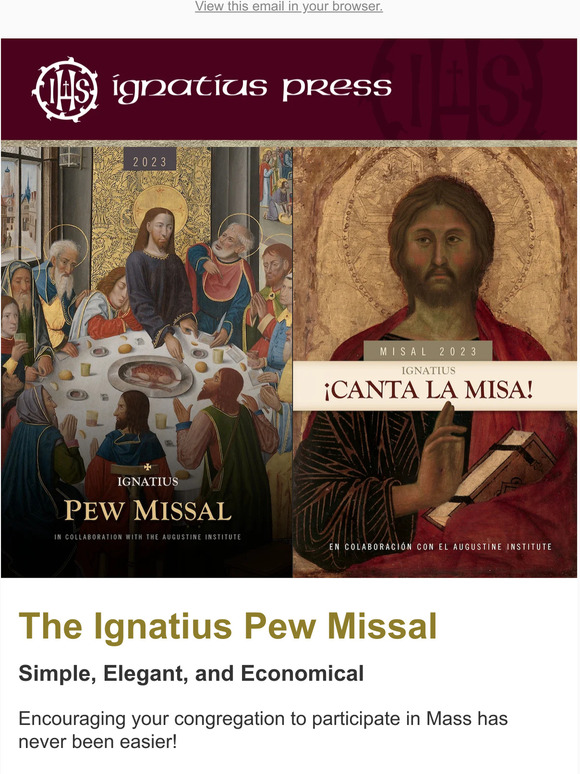 Ignatius Press Limited time discount! Order the Ignatius Pew Missal by