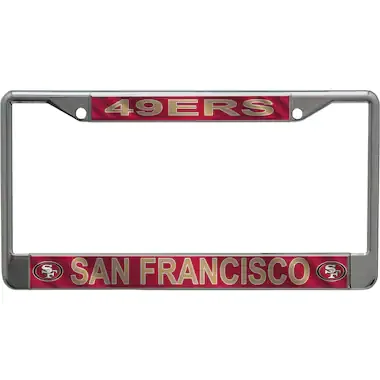 San Francisco 49ers Metallic License Plate Frame With Team Logos