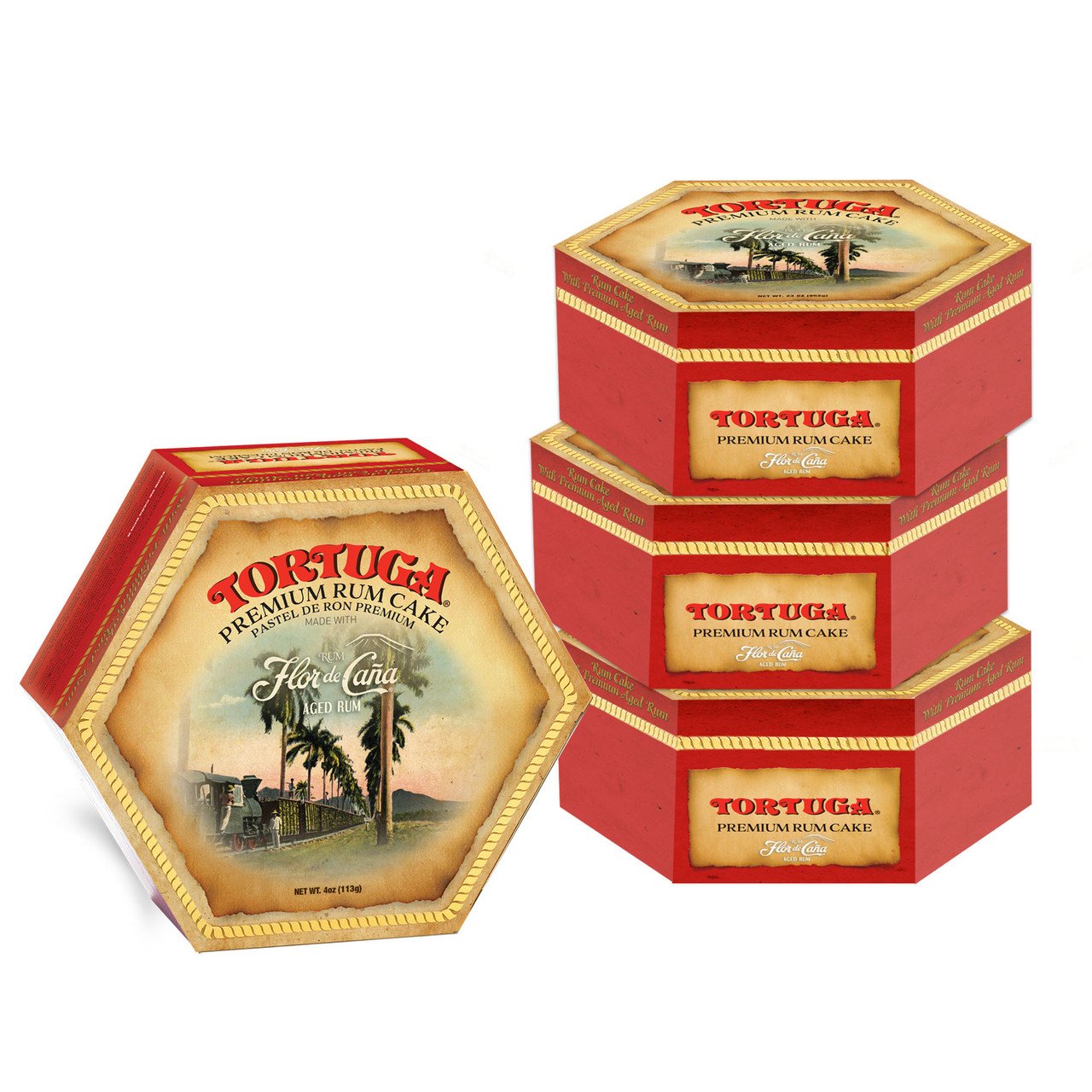 Image of Tortuga Premium Flor de Caña Rum Cake 4 pack - (4oz )