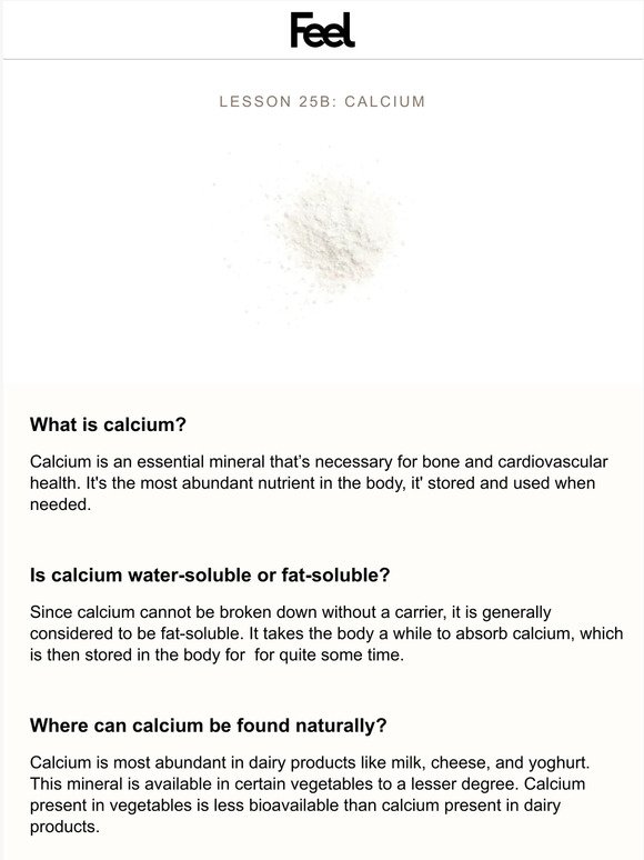 Learn About Calcium in 5 Minutes – The Health Dossier with WeAreFeel