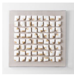 White and Gold Blanc Clay Shadowbox Wall Plaque