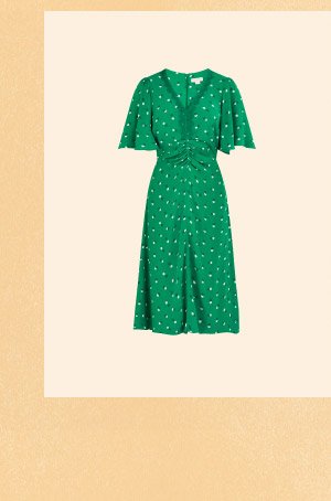 Aoife spot print tea dress green