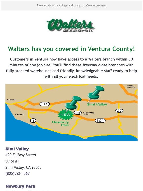 Walters is now in Ventura!