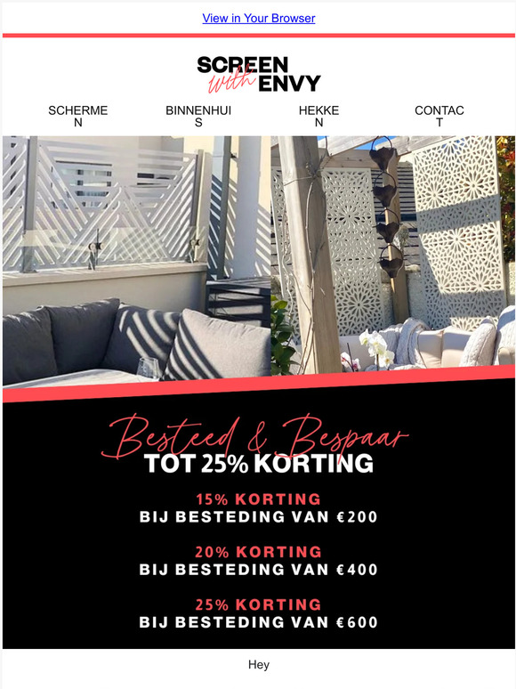Besteed en bespaar! Tot 25% korting op de hele website.
