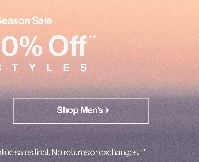 Shop Men's End-of-Season Sale