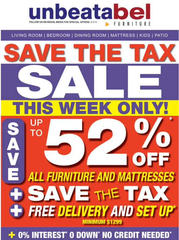 TAX FREE Weekend Up To 50% OFF Save the Tax Plus Free Delivery