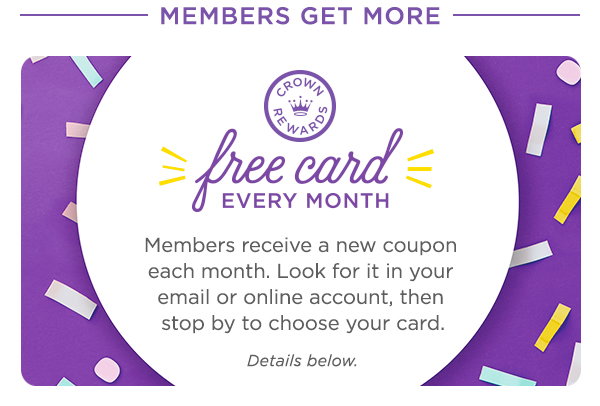 Learn how to get a free card coupon each month.