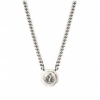 Octagon Crest Necklace - Silver