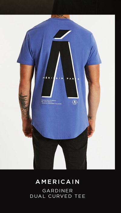 Gardiner Dual Curved T-Shirt Bleached Blue