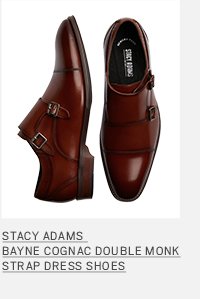 Stacy Adams Bayne Cognac Double Monk Strap Dress Shoes