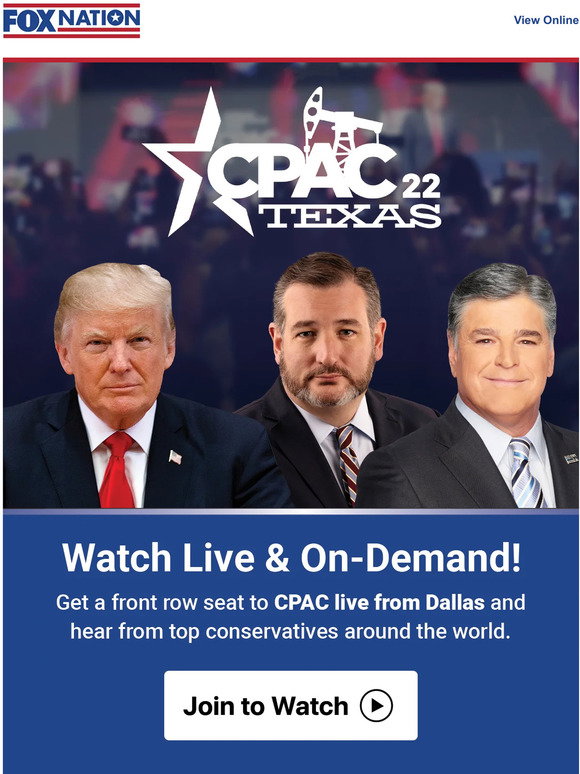 Fox News: Watch CPAC Texas 2022 Live on Fox Nation this Week | Milled