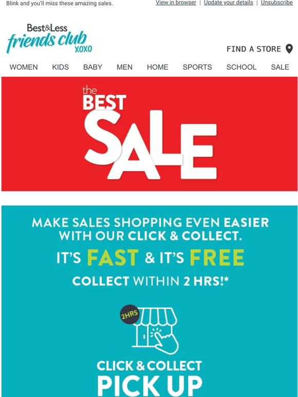 Best & Less Never to be seen again bargains! Get it quick & easy with