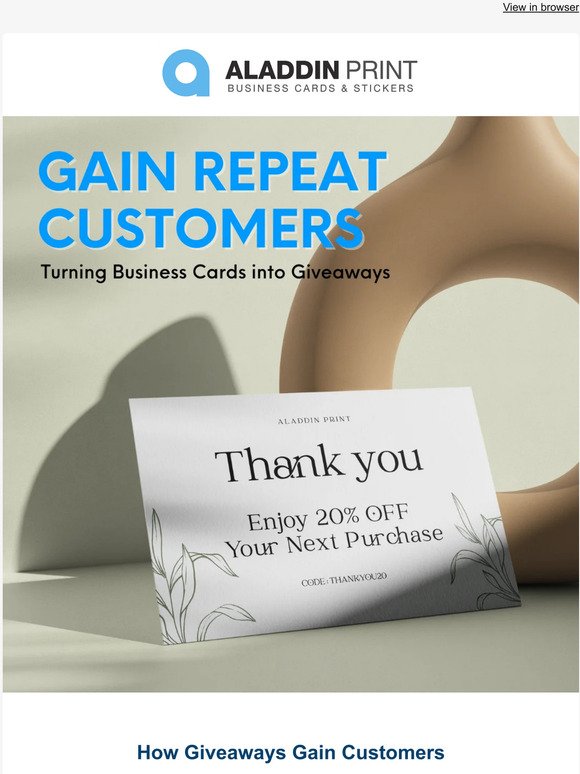 Earn Lifetime Customers with Thank You Cards & Coupons 🎴