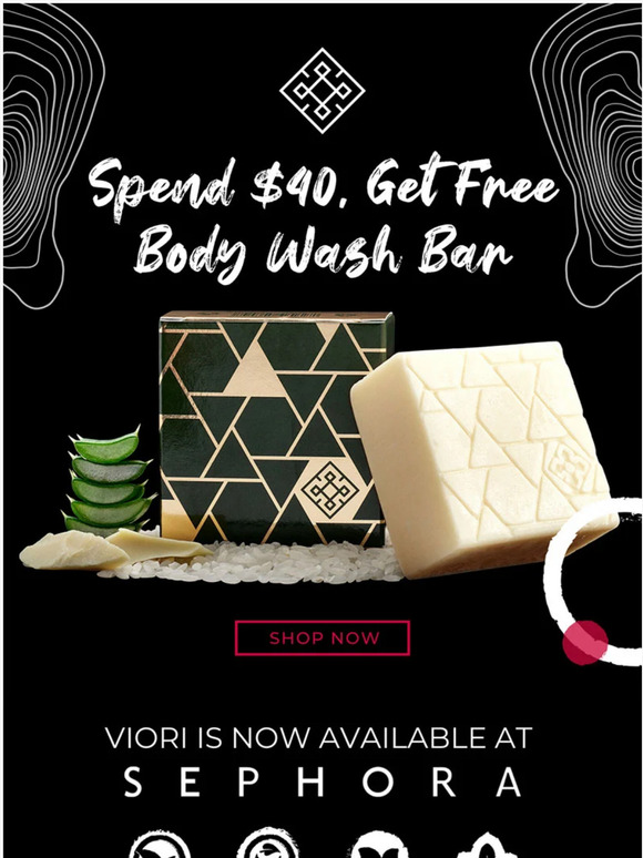 Viori Spend 40 Get Free Body Wash Bar Milled