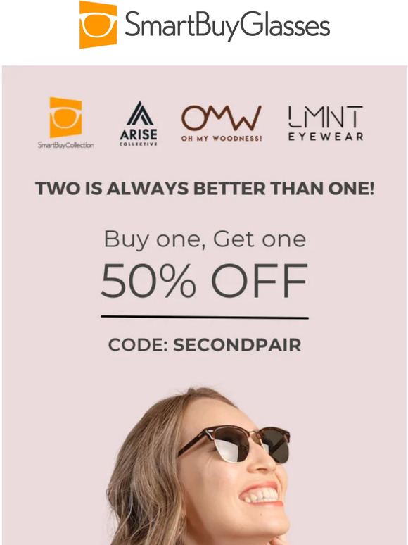 Buy one, get another with 50% off!